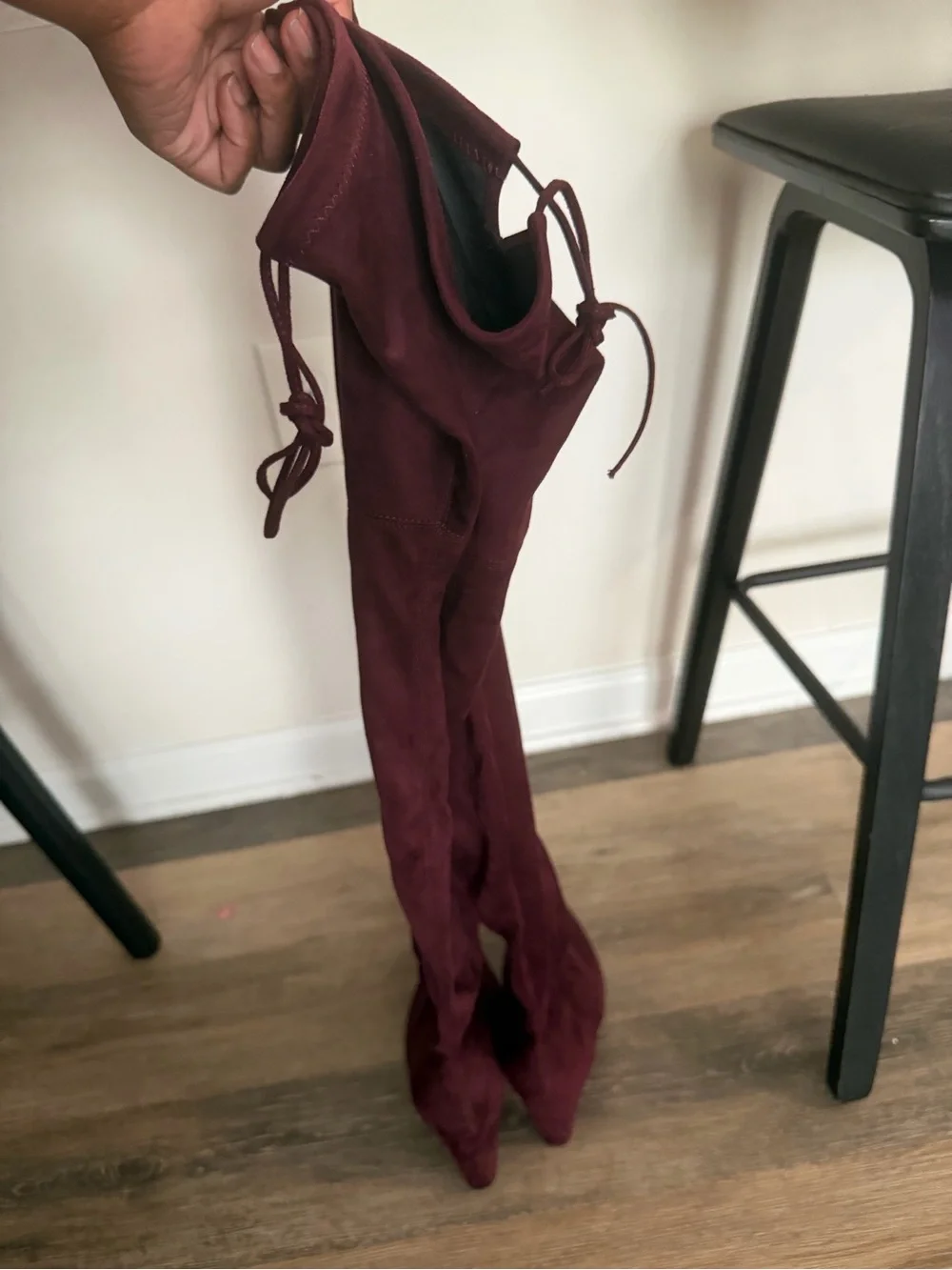 Women’s Thigh High Boots - Burgundy Suede